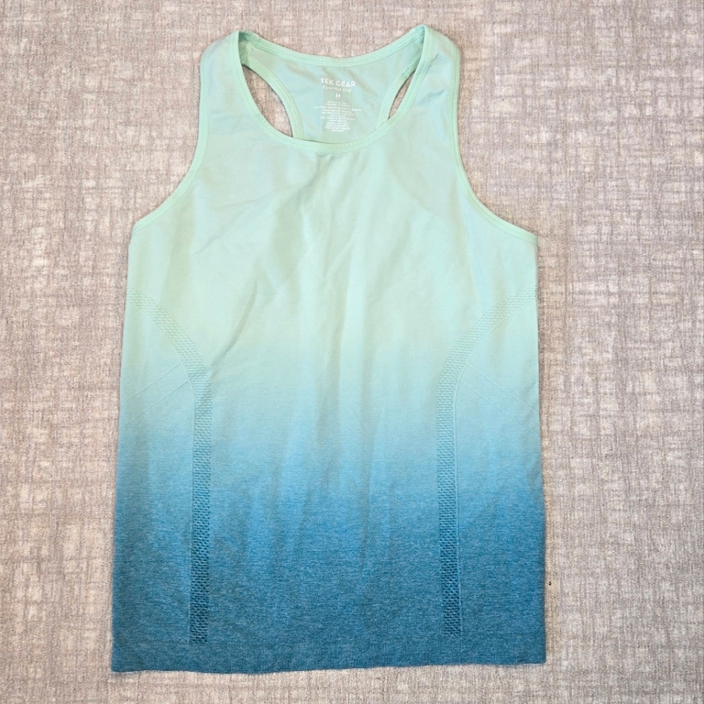 Green and Teal Ombre Tek Gear Tank Top Size M